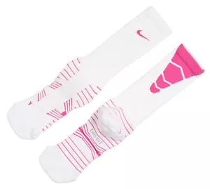 NIKE Vapor Cushioned Football Crew Socks sz XL X-Large (12-15) White Pink BCA - Picture 1 of 4