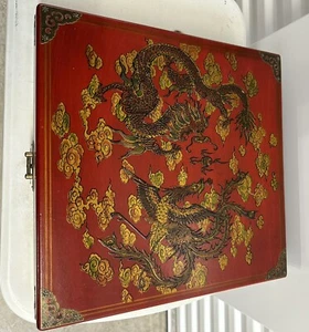 Chinese Chinoiserie 4 in 1 Set Chess, Checkers, Backgammon, Parcheesi - Picture 1 of 12