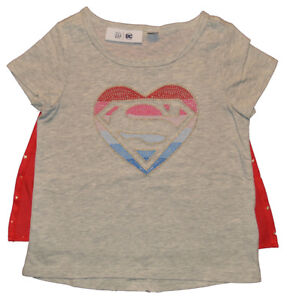 Baby Gap DC Supergirl Superman Logo Gray Cape T-Shirt Top 2 2T 3 3T $30 NWT