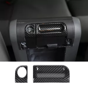 Carbon Fiber ABS Armrest Box Storage Switch Cover For Jeep Wrangler JK 2007-2010 - Foto 1 di 9