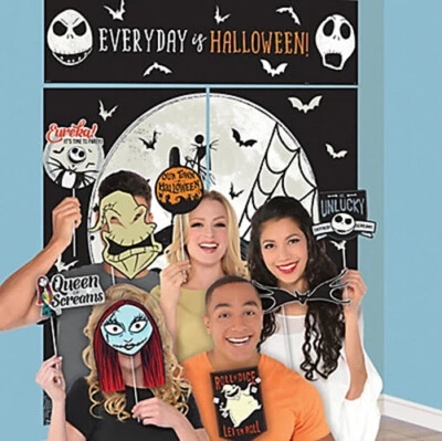 NIGHTMARE BEFORE CHRISTMAS Halloween Party SCENE SETTER w/12 props BACKDROP - Image 1 of 4