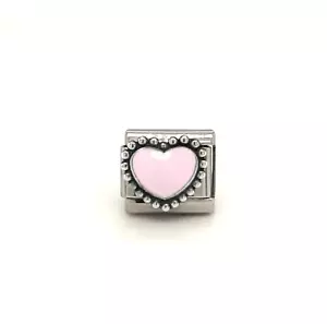 Genuine Nomination Composable Classic Link Pastel Pink Heart Charm 330204/33 - Picture 1 of 2