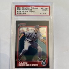 2005 Bowman Chrome #97-AR Alex Rodriquez Graded PSA 9 Seattle Mariners Throwback