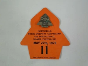 1979 Indianapolis 500 Silver Pit Badge w/ Back Up Card Rick Mears Team Penske - Picture 1 of 8
