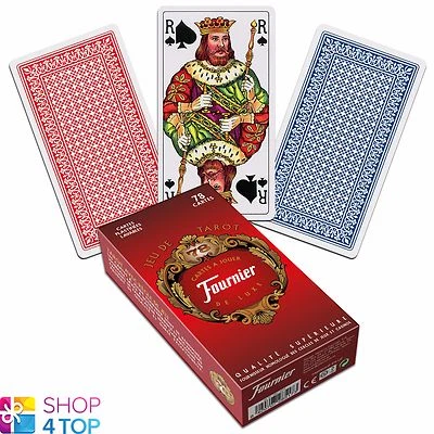 FRENCH TAROT DECK FOURNIER 78 PLAYING CARDS RED BLUE JEU DE NEW
