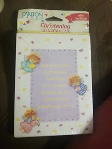  Carlton Cards, Christening Invitations, pack of 10 NIP - Picture 1 of 6