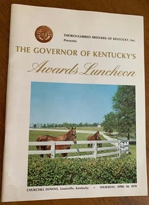 Rare 1970 Governor of Kentucky's Awards Luncheon Program w Champion Horses Info - Picture 1 of 10