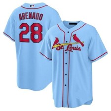 Light Blue Nolan Arenado St. Louis Cardinals Jersey Printed Baseball Jersey S-5X