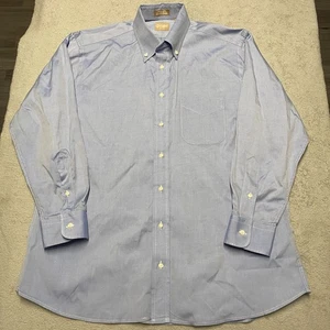 Gitman Bros Hemd Herren 17/33 Blau Pinpoint Oxford Ultrafein 80x80 Hergestellt in den USA - Bild 1 von 6