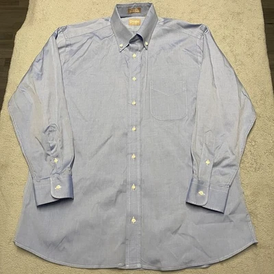 Gitman Bros Shirt Mens 17 /33 Blue Pinpoint Oxford Ultra Fine 80x80 USA Made - Image 1 of 4