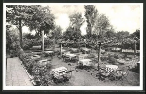 Ansichtskarte Mönchengladbach-Venn, Gasthof Loers, Idyllischer Garten - Picture 1 of 2