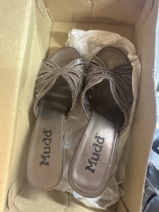 90’s Y2K Chunky Chachi Mudd Wedge Sandals Size 7 Heeled Summer Shoes Brown - Picture 1 of 8