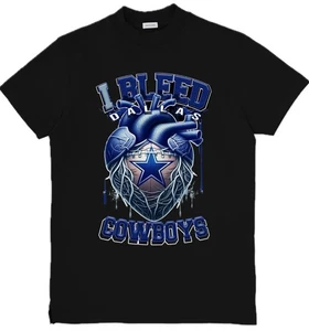 I Bleed Dallas Cowboys NFL Custom Graphic T-Shirt Size S-3XL - Picture 1 of 1