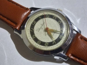 Vintage Ingraham Mens Watch Panda Dial Rare Swiss ALL Original - Picture 1 of 15