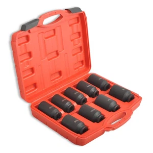 9Pcs 1/2 Inch Drive Deep Impact Socket Set 6 Point Metric 29-38mm Drive Spind... - Picture 1 of 8