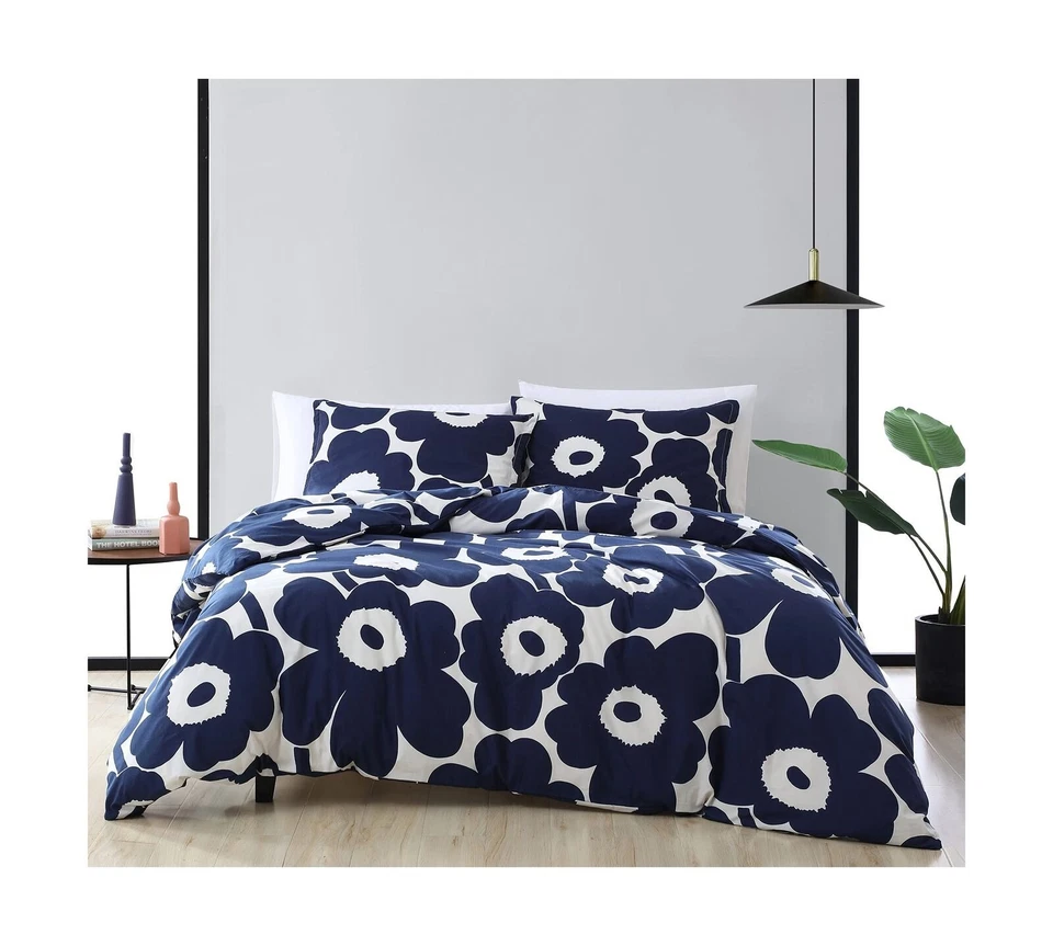 MARIMEKKO - King Duvet Cover Set, Cotton Bedding with Matching Shams & Botton... - Image 1 of 4