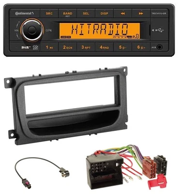 Continental 1DIN DAB MP3 AUX USB Autoradio für Ford C-Max Focus Galaxy ab 2007 A - Bild 1 von 4