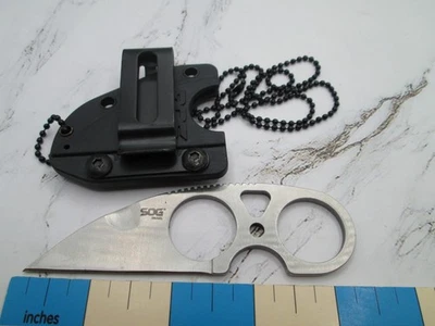 Cuchillo de pie de oveja SOG Snarl de acero inoxidable hoja fija con funda Foto 1 de 4