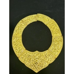 Necklace Gold Plated Traditional Pattern Vintage Thai Amulet Jewelry - Picture 1 of 3