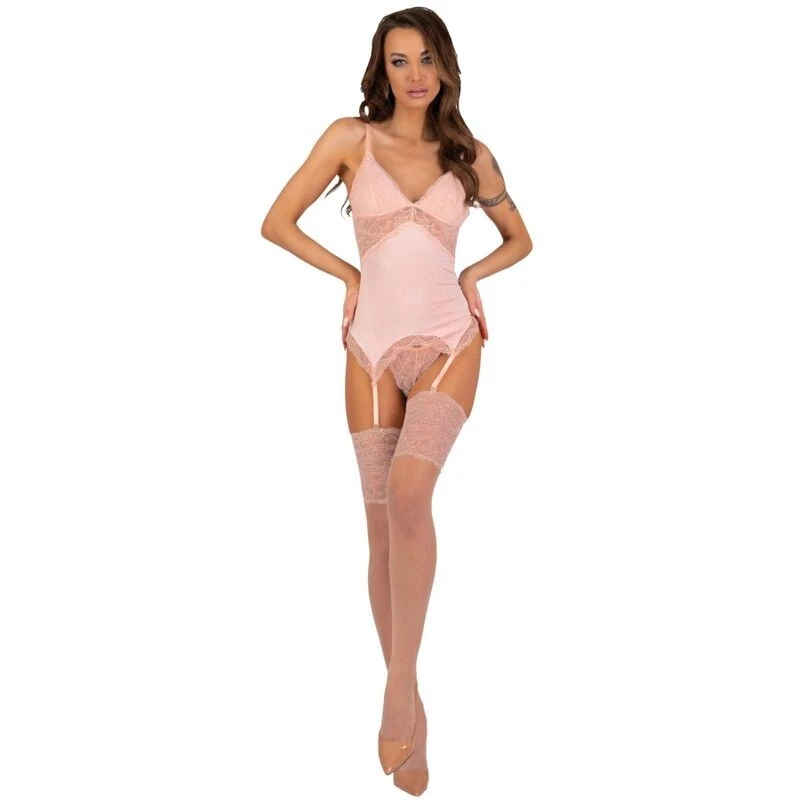 LIVCO CORSETTI FASHION - PERSINNE PEACH SET KORSET + HÖSCHEN + STRÜMPFE - - Bild 1 von 1
