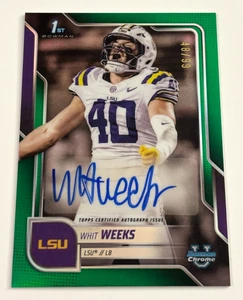 Whit Weeks 2025 Bowman Chrome U University Green AUTO Autograph 1st RC /99 - Bild 1 von 2