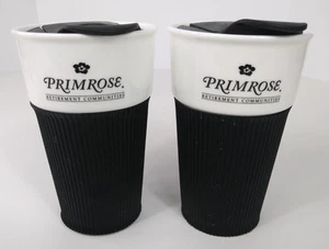 Primrose Ruhestand Gemeinschaft Kaffee Reisebecher Becher Set 12 Unzen Schwarz Weiß - Bild 1 von 10