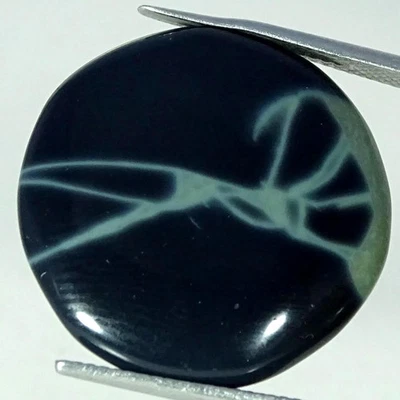Piedra preciosa cabujón redondo obsidiana tela de araña natural de 16,90 quilates 22 mm x 4 mm Foto 1 de 4