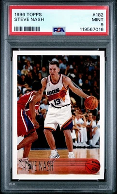 1996 TOPPS #182 STEVE NASH ROOKIE RC PSA 9 - Image 1 of 2