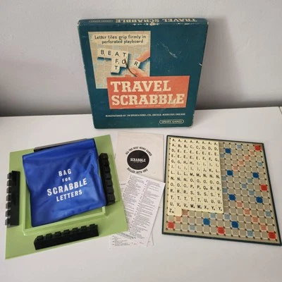 Vintage Spears Games Travel Scrabble Word Board Game Made In England  - Image 1 of 4
