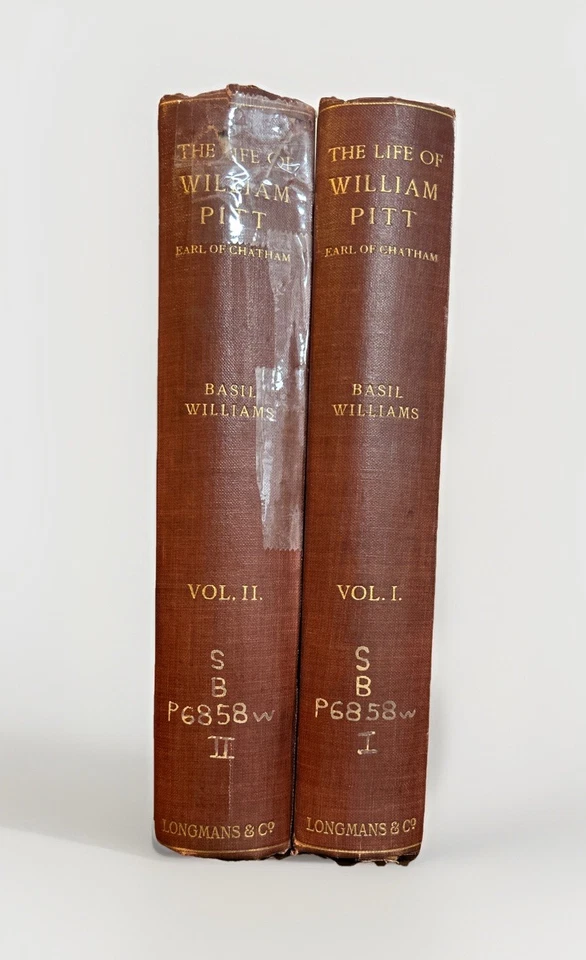 The Life of William Pitt Earl of Chatham, 2 Vs, Basil Williams Longmans HC 1913 - Image 1 of 4