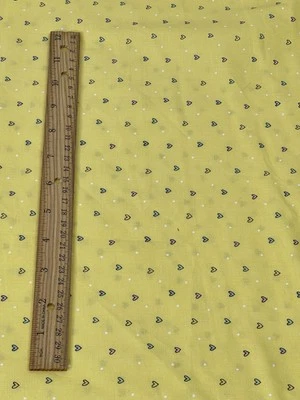 Unbranded Cotton Fabric 1.5 yards 44" Wide Yellow Pastel Hearts Lil Ones Dena - Image 1 of 4