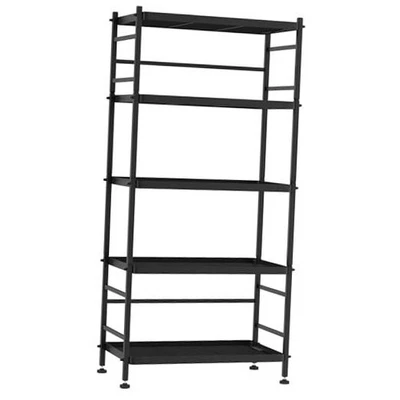 Estantería de almacenamiento de metal de 5 hilos, 21,5 L x 12,8 W x 50,5 H negra Foto 1 de 4