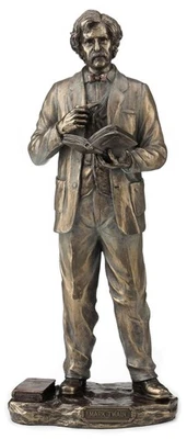 Veronese Design Metallic Bronze Finished Mark Twain Statue