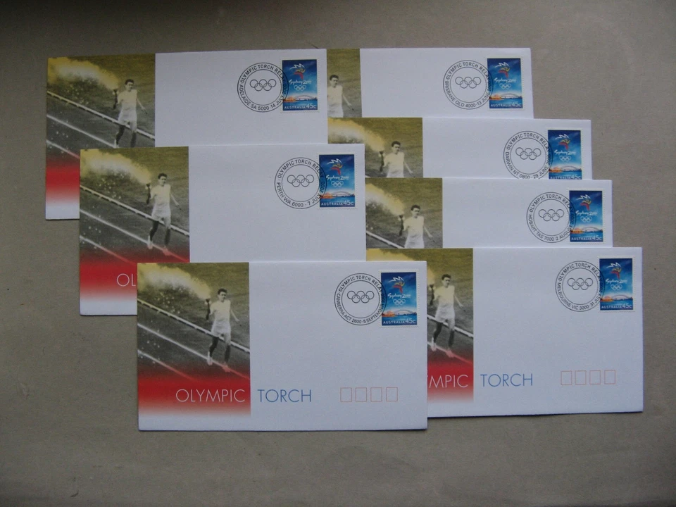 AUSTRALIA, 7x Eventcover 2000, Juegos Olímpicos Antorcha Relé Foto 1 de 1