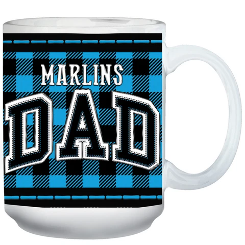 Miami Marlins 15oz. Buffalo Plaid Father's Day Mug Cover