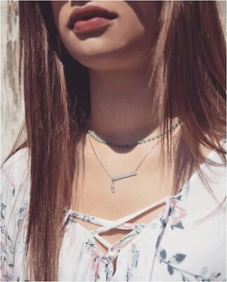 Collana IN Argento 925/000 Rodio - Ciondolo Placca Rettangolare E Penna - Immagine 1 di 3