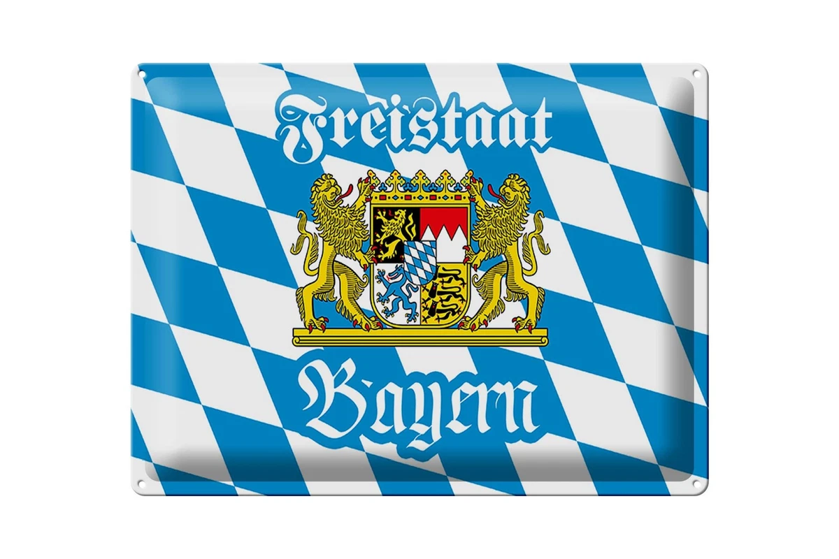 Schatzmix Freistaat Bayern Wappen Metallschild – Dekoratives Blechschild 20x30 Cm, Perfekt Als Wanddeko Oder Geschenk