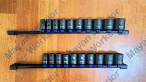 Nuevo juego de enchufes de impacto DEWALT, 20 piezas, accionamiento métrico/SAE de 3/8" con soporte de zócalo - Imagen 1 de 1