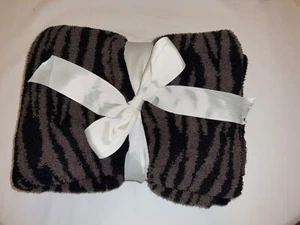 Barefoot Dreams Tiger StripeThrow Blanket Cocoa/Black Cozy Chic 45” x 60” - Picture 1 of 7