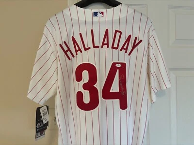 Roy Halladay Signed Authentic Majestic Phillies Jersey/Size 48 JSA - Image 1 of 4