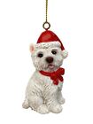 Westie Dog White West Highland Terrier Christmas Ornament New Red Santa Hat