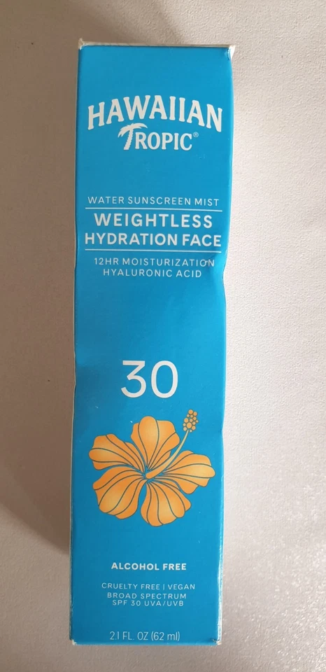Bruma protectora solar de agua hidratante sin peso Hawaiian Tropic para rostro vegano FPS 30 Foto 1 de 3