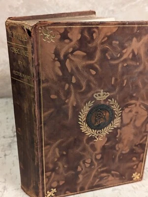 Antique Book Conscience Hector Malot The Immortals French Academy Medallion 1905 - Image 1 of 4