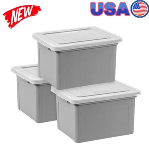Plastic Storage Bins File Boxes Box Organizer Legal Letter Portable Strong New - Picture 1 of 6