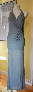 NWT Luxxel Sage Green Knit Halter Maxi Party Dress Size Large - Picture 1 of 20