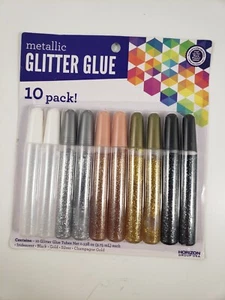 Glitter Glue 10 Pack Horizon Group Metallic 0.33 oz Each Tube 10 Pack - Picture 1 of 1