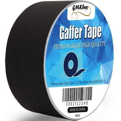 GMKBUY Gaffers Tape Matte Black Gaff Tape Waterproof No Residue Non-Reflective Easy