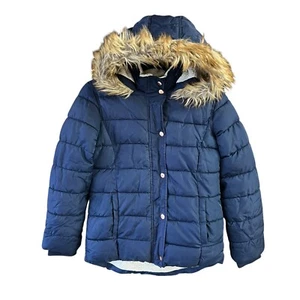 Big Kids Size XL(14) School Uniform Navy Blue Girl Boy Winter Puffer Jacket - Picture 1 of 6