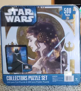 Star Wars Collectors Puzzles set 300 pcs Poster & 500 Foil Puzzle with Tin NIB - Picture 1 of 6