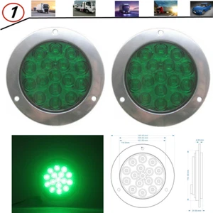 EE. UU. 2X 4" pulgadas 16LED verde parada redonda señal de giro cola camión luz impermeable - Imagen 1 de 7